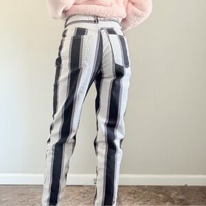 BDG Black and White Striped Mom Jeans